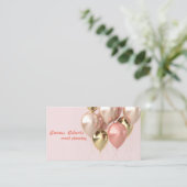 Carte De Visite Élégant design de ballons roses (Debout devant)