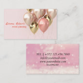 Carte De Visite Élégant design de ballons roses (Devant / Derrière)