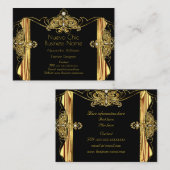 Carte De Visite Elégant design de mode Gold Black Draps (Devant / Derrière)