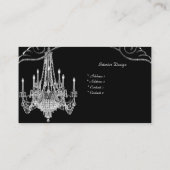 Carte De Visite Élégant Design d'intérieur de lustre noir argent (Dos)