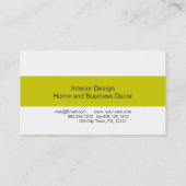 Carte De Visite Élégant Design d'intérieur vert de pois Motif mode (Dos)