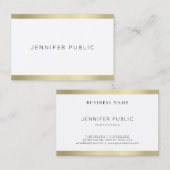 Carte De Visite Elégant design élégant professionnel look or plat (Devant / Derrière)