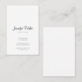 Carte De Visite Élégant Design élégant Script propre Plain (Devant / Derrière)