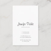 Carte De Visite Élégant Design élégant Script propre Plain (Devant)