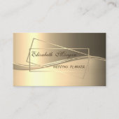 Carte De Visite Elégant Design Luxe Or, Cadre (Devant)