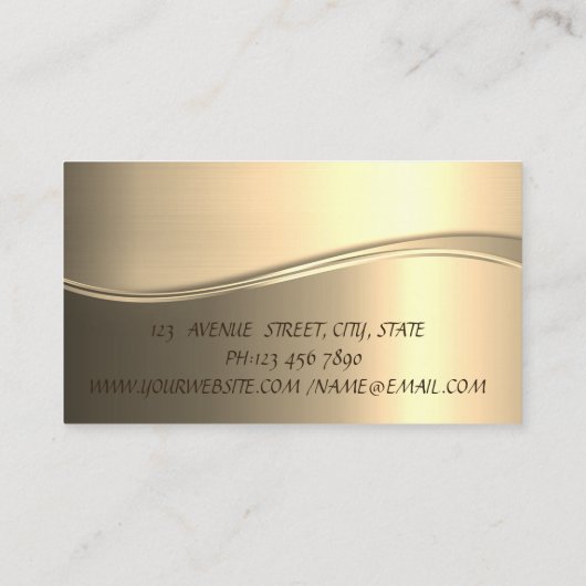 Carte De Visite Elégant Design Luxe Or, Cadre (Dos)