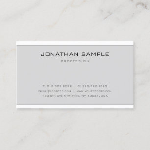 Carte De Visite Élégant design minimaliste Moderne Gris Blanc br