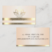 Carte De Visite Élégant Design, Moderne Bandes Or Lotus (Devant / Derrière)