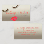 Carte De Visite Élégant Design Moderne Brillant, Lèvres, Lashes, M (Devant / Derrière)