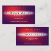 Carte De Visite Elégant Design moderne Chick Purple Rouge (Devant / Derrière)