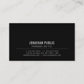 Carte De Visite Elégant design moderne créatif noir blanc (Dos)