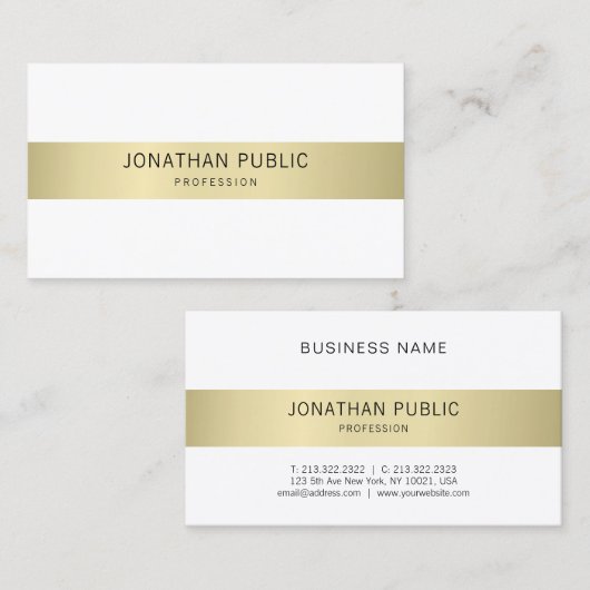 Carte De Visite Élégant design moderne élégant design tendance Pla (Devant / Derrière)