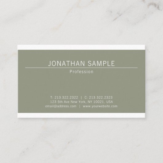 Carte De Visite Élégant design moderne élégant design tendance Pla (Devant)