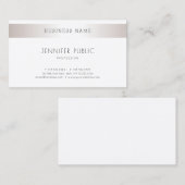 Carte De Visite Elégant Design moderne élégant Silver Plain tendan (Devant / Derrière)