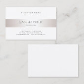Carte De Visite Elégant Design moderne élégant Silver Plain tendan (Devant / Derrière)