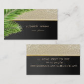 Carte De Visite Élégant design moderne, Feuille de palme (Devant / Derrière)