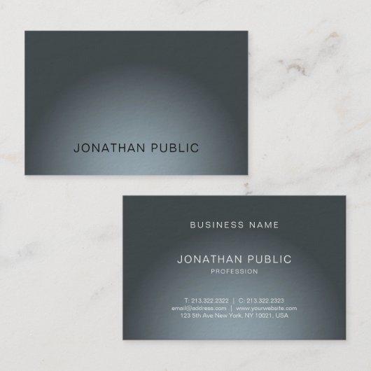 Carte De Visite Elégant Design Moderne Luxe Plain Professional (Devant / Derrière)