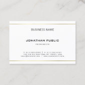 Carte De Visite Élégant design moderne or rayé élégant sobre (Dos)