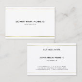 Carte De Visite Élégant design moderne or rayé élégant sobre (Devant / Derrière)