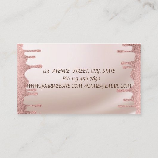 Carte De Visite Élégant Design Moderne, Parties scintillant Drops (Dos)