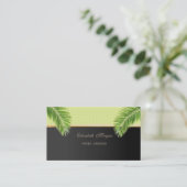 Carte De Visite Elégant Design Moderne, Pois, Feuille Palm (Debout devant)