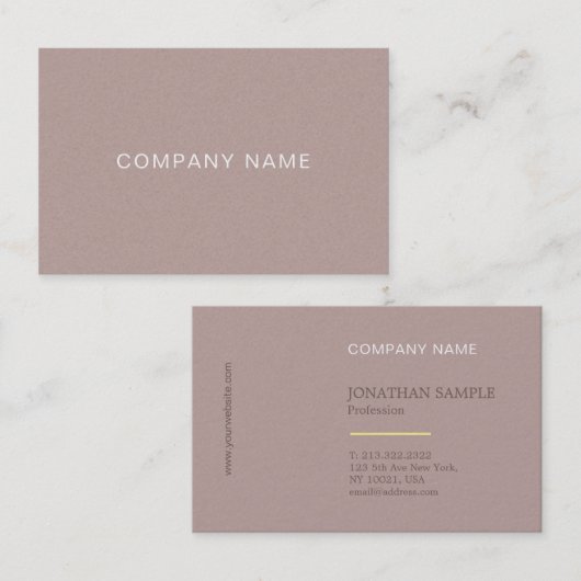 Carte De Visite Elégant Design moderne Professionnel Plain Luxe (Devant / Derrière)