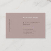 Carte De Visite Elégant Design moderne Professionnel Plain Luxe (Dos)