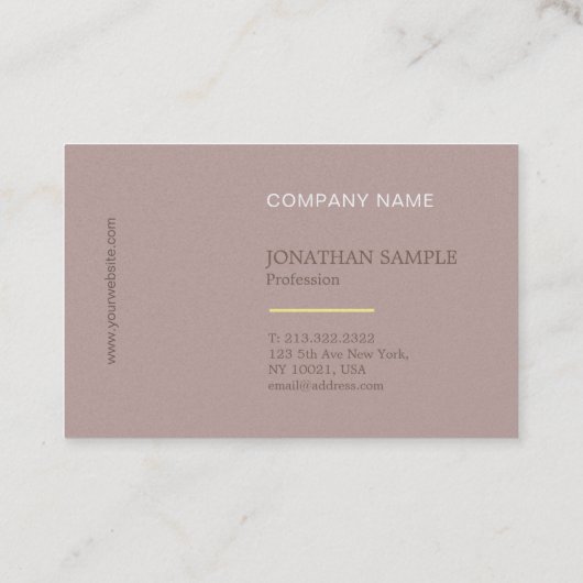 Carte De Visite Elégant Design moderne Professionnel Plain Luxe (Dos)