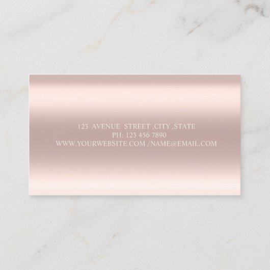 Carte De Visite Élégant Design Moderne Simple, Dots, Or Rose (Dos)
