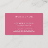 Carte De Visite Elégant Design Monogrammé Tendance Blush Pink Plai (Dos)
