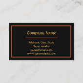 Carte De Visite Elégant design ornemental Noir Or Fancy (Dos)