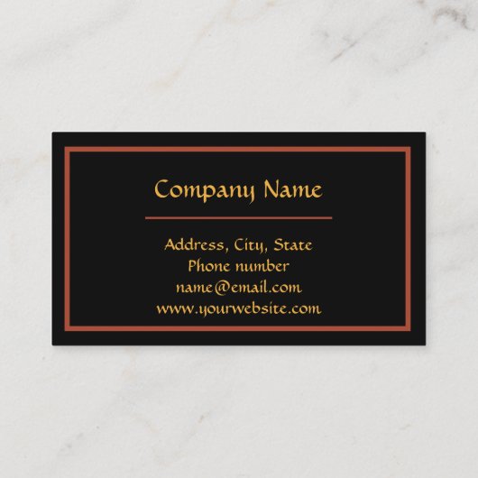 Carte De Visite Elégant design ornemental Noir Or Fancy (Dos)