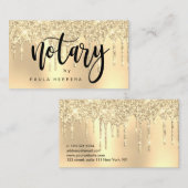 Carte De Visite Elégant design parties scintillant or gouttes nota (Devant / Derrière)