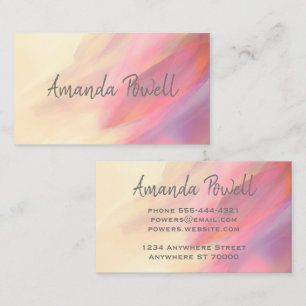 Carte De Visite élégant design peint couleurs pastel sur mesure