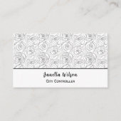 Carte De Visite Elégant design rose noire et blanche (Devant)