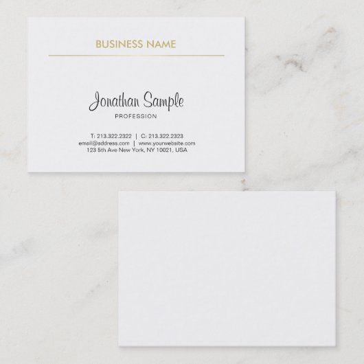 Carte De Visite Élégant Design simple manuscrit Script tendance (Devant / Derrière)