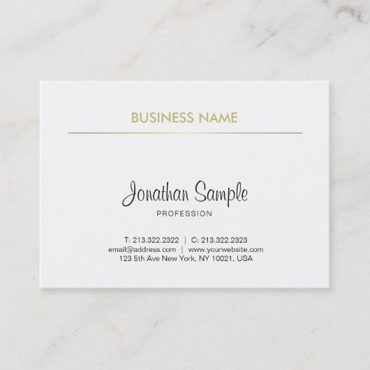 Carte De Visite Élégant Design simple manuscrit Script tendance (Devant)