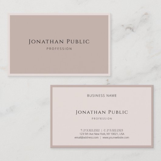 Carte De Visite Elégant Design Simple Moderne Modèle Luxe Top (Devant / Derrière)