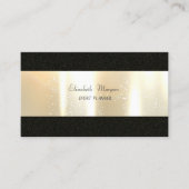 Carte De Visite Élégant Design Simple, Noir, Faux Or (Devant)