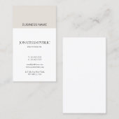 Carte De Visite Élégant Design Simple Professionnel Beige Plain (Devant / Derrière)