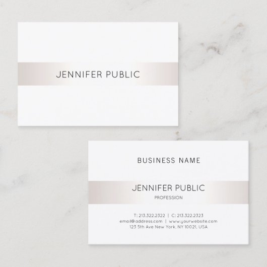 Carte De Visite Élégant Design simple Professionnel Moderne Plain (Devant / Derrière)