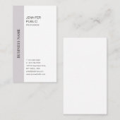 Carte De Visite Elégant Design simple violet blanc tendance Plaine (Devant / Derrière)