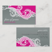 CARTE DE VISITE élégant design tourbillon rose cha (Devant / Derrière)