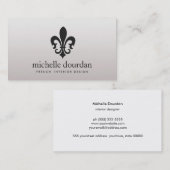 Carte De Visite Élégant designer d'intérieur français Fleur De Lis (Devant / Derrière)