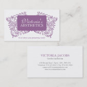 Carte de visite élégant d'esthéticien (Devant / Derrière)