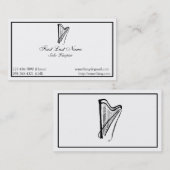 Carte de visite élégant d'harpe (Devant / Derrière)