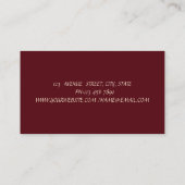 Carte De Visite Élégant Diamant brillant moderne - Parties scintil (Dos)