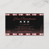 Carte De Visite Élégant Diamants brillants rouges et noirs Initial (Dos)