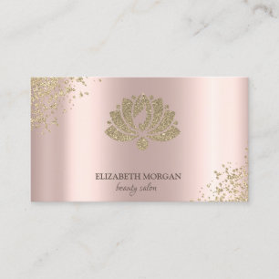 Carte De Visite Elégant Diamants Or Lotus Rose Gold Beauty Salon