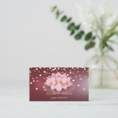 Carte De Visite Élégant Diamants Professionnels Rouge foncé Lotus (Debout devant)